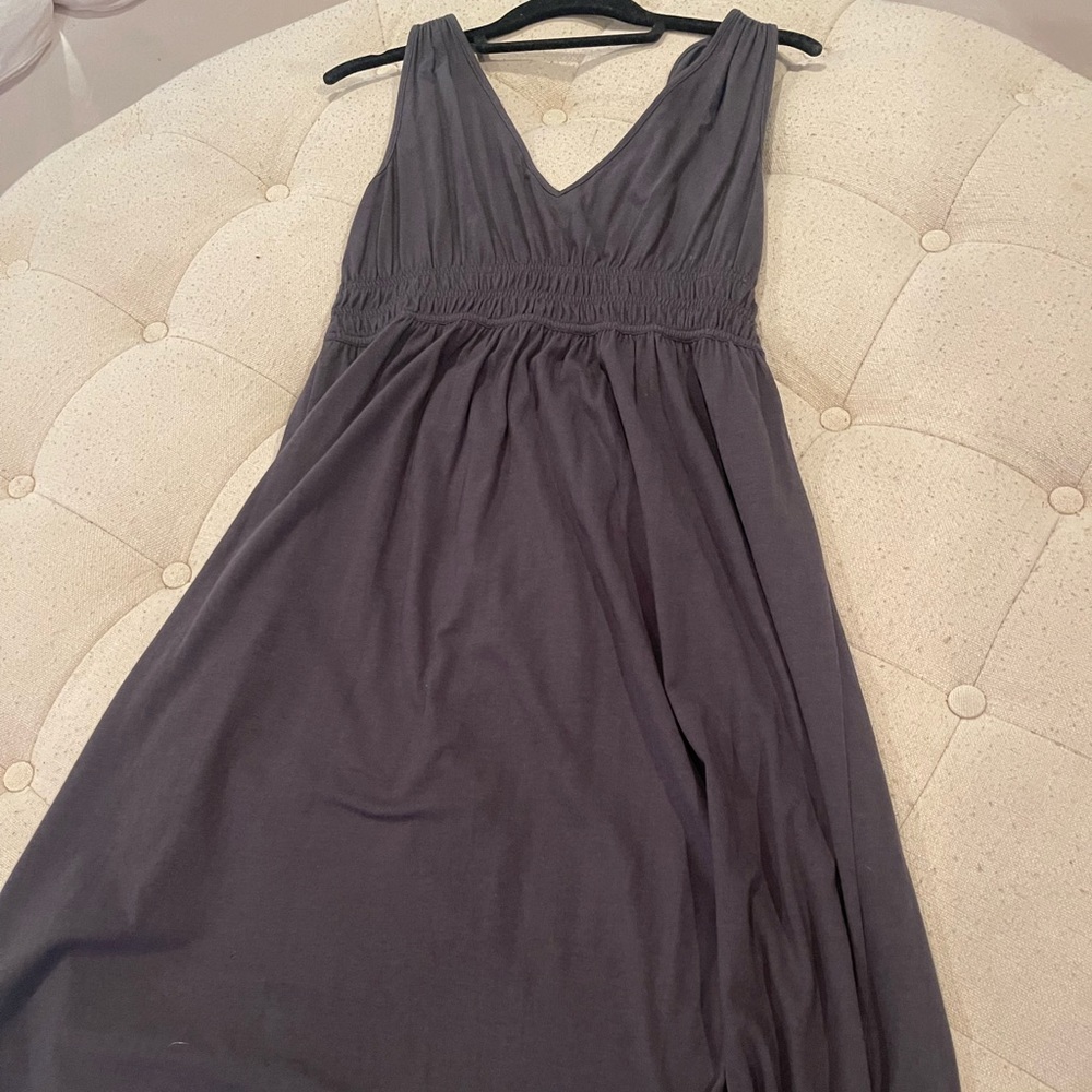Jcrew women’s navy/grey cotton sleeveless dress with v neckline - Picture 6 of 9